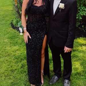 Elegant Black Sequin Gown